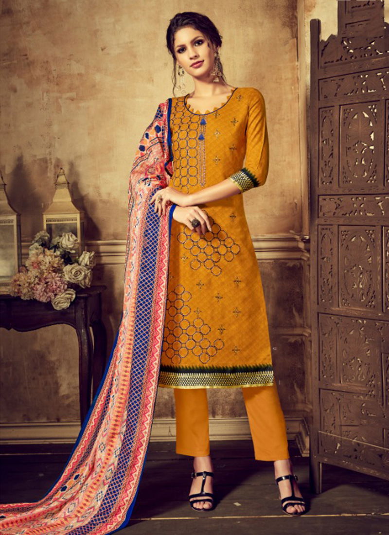 Wanya Cotton Designer Party wear Embroidered Salwar Suit Collection 381-001-008